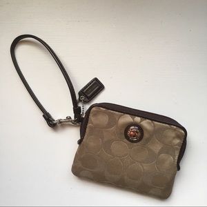 Coach Brown Wristlet